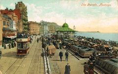 Another-hand-coloured-picture-of-a-tram-at-White-Rock-in-1907.
